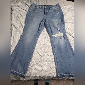 Judy Blue Light Blue Distressed Flare Jeans